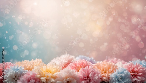 Colorful Flowers Blooming in a Soft Garden Setting During Springtime