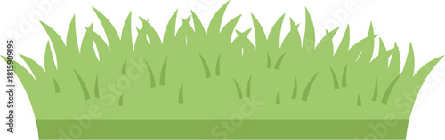 Cartoon style green grass patch for nature and garden concepts.