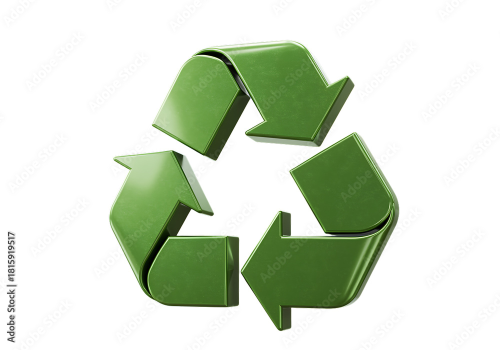 Obraz premium Green Recycle Symbol on Black Background Promoting Environmental Awareness