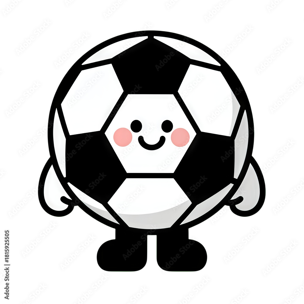 Obraz premium Playful Soccer Ball Character with Arms and Legs