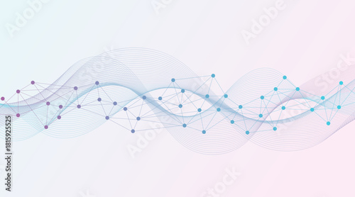 Global Network Connection Banner. Big Data Visualization & Internet Technology. Vector Illustration