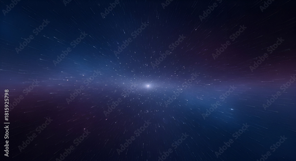 Fototapeta premium Abstract interstellar space background with a bright light at the center
