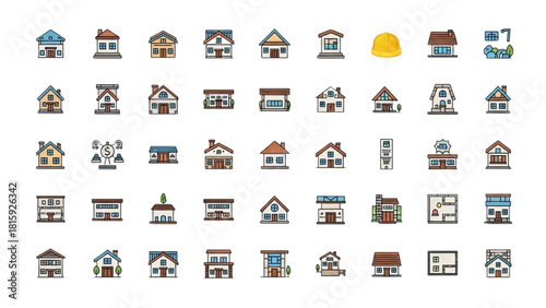 Pixelated City Collection of 48 Unique Building and Architecture Icons