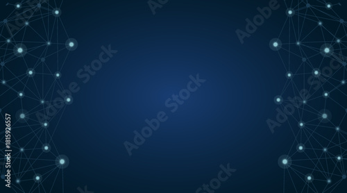 Global Network Connection Concept. Big Data Visualization and Internet Technology for Social Communication in Business Science. Vector Illustration.