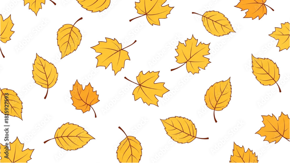 Obraz premium Autumn Leaves A Scattered Fall Foliage Pattern for Seasonal Decor