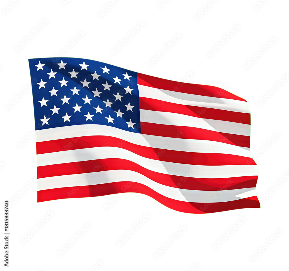 Fototapeta premium Waving American Flag with Stars and Stripes
