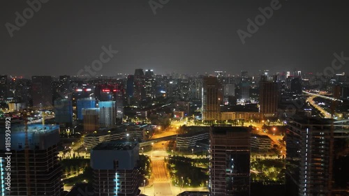 Wallpaper Mural Chengdu Sichuan Night Aerial City Skyline with Financial District Lighting Torontodigital.ca