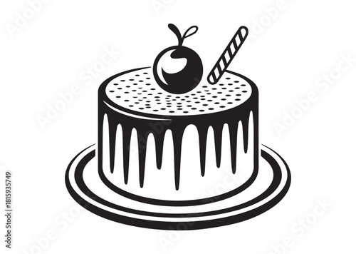 Powder cake Line art vector