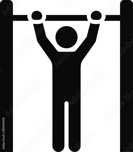 Pull-Up Bar Exercises & Workouts: Master Calisthenics and Upper Body Strength silhouette on white background