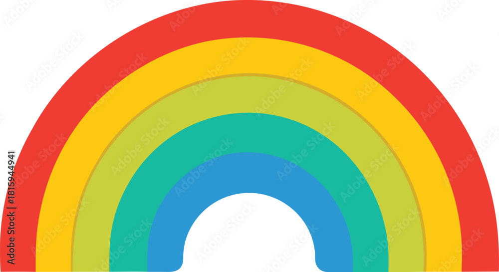 Obraz premium Colorful rainbow arc with red yellow green and blue bands