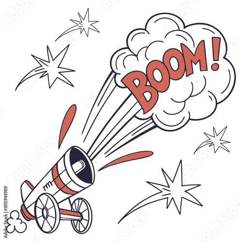 Line speed cartoon effect, boom explosive motion action set. Comic boom burst, explosive smoke, line speed cartoon vector element. Hand drawn sketch doodle line action effect. Vector illustration 