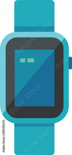 Teal smart watch with dark gray bezel and screen wearable technology