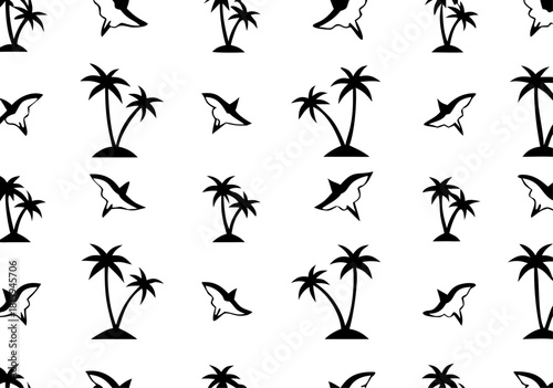 shark pattern illustration vector. isolated on white background