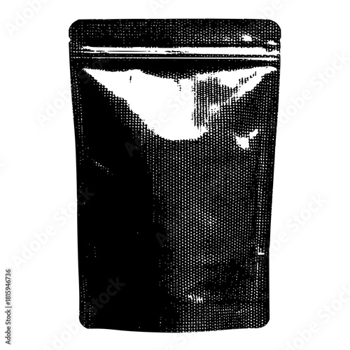 Black stand up pouch mockup packaging template for food products and merchandise display
