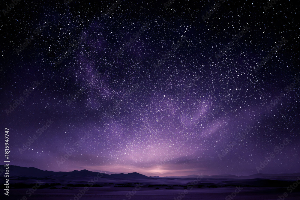 Fototapeta premium Starry Night Sky Over Landscape