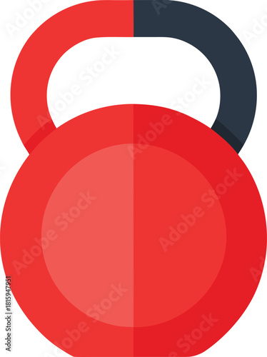 Red kettlebell with dark blue handle flat design fitness