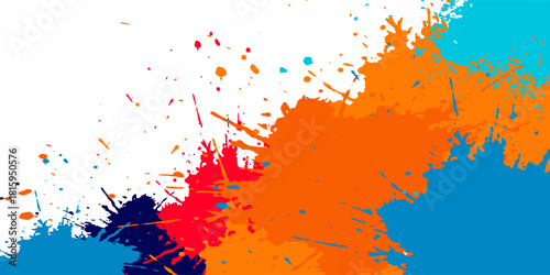 Splashing colorful watercolor colors on paper to create a background texture. Abstract paint color design background.