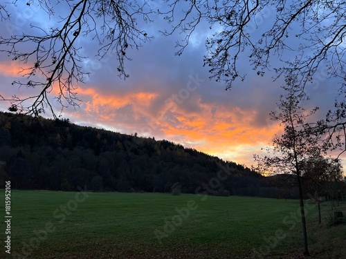 sunset in the mountains