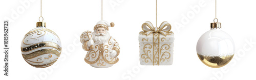 White & Gold Luxury Christmas Ornaments