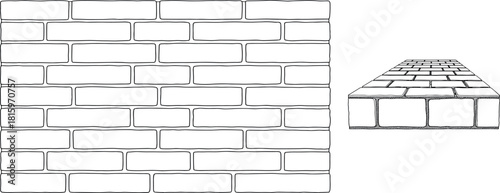 Brick Wall Facade Illustration Architectural Detail and Construction Design