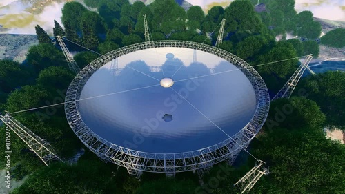 3D animation of the FAST telescope system in Guizhou, China(3D software Lumion makes non-AI)