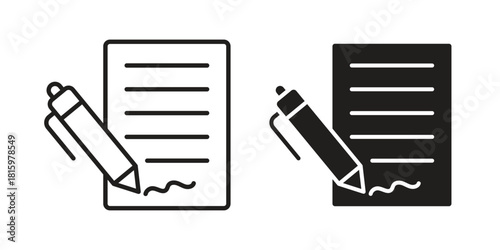 Agreement icons in different style, sign or symbol, suitable for apps and websites