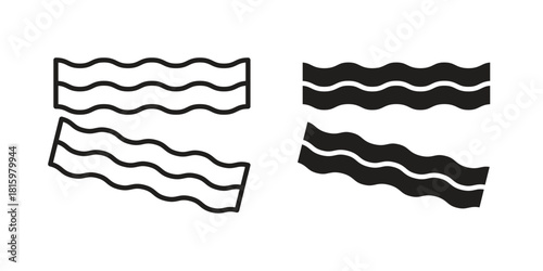 Bacon icons in different style, sign or symbol, suitable for apps and websites