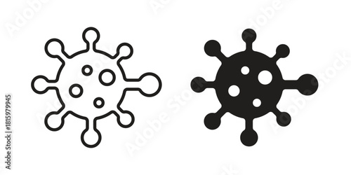 Bacteria icons in different style, sign or symbol, suitable for apps and websites