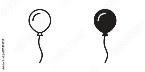 Balloon icons in different style, sign or symbol, suitable for apps and websites