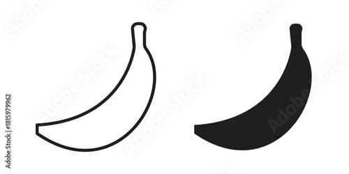 Banana icons in different style, sign or symbol, suitable for apps and websites