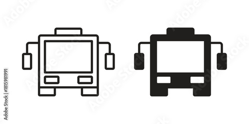 Bus icons in different style, sign or symbol, suitable for apps and websites
