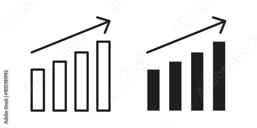 Business growth icons in different style, sign or symbol, suitable for apps and websites