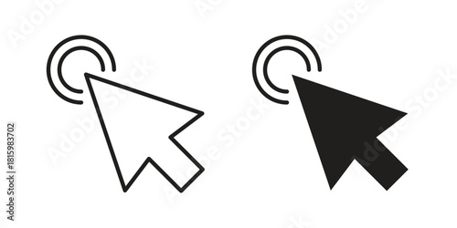 Click icons in different style, sign or symbol, suitable for apps and websites