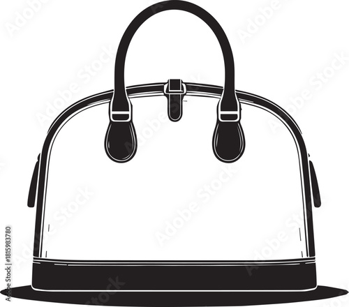 Shoulder bag silhouette artwork highlighting modern fashion accessory outline