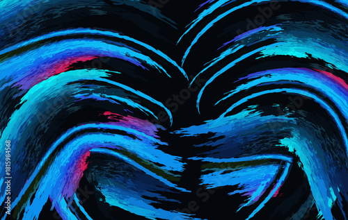 Abstract blue brush stroke wave artwork featuring dynamic flow, vivid color accents, and modern artistic texture for backgrounds, posters, and creative design