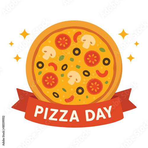 World Pizza Day Celebration Pizza Illustration