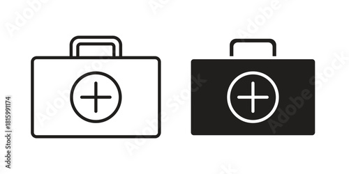 First aid icons in different style, sign or symbol, suitable for apps and websites