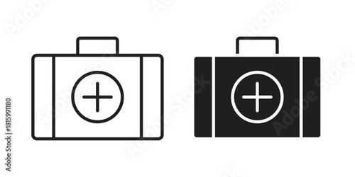 First aid kit icons in different style, sign or symbol, suitable for apps and websites