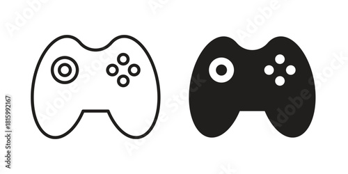 Game controller icons in different style, sign or symbol, suitable for apps and websites