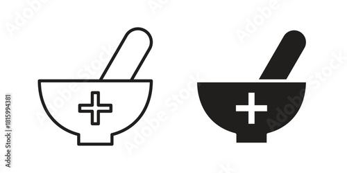 Herbal medicine icons in different style, sign or symbol, suitable for apps and websites
