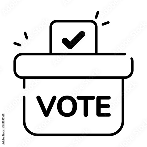 Conceptual linear design icon of ballot box