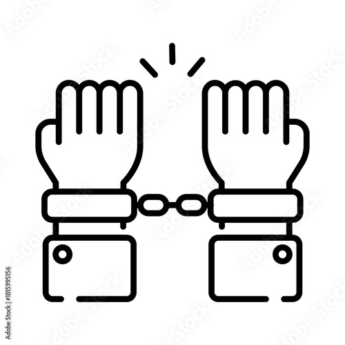 linear design icon of handcuffs 