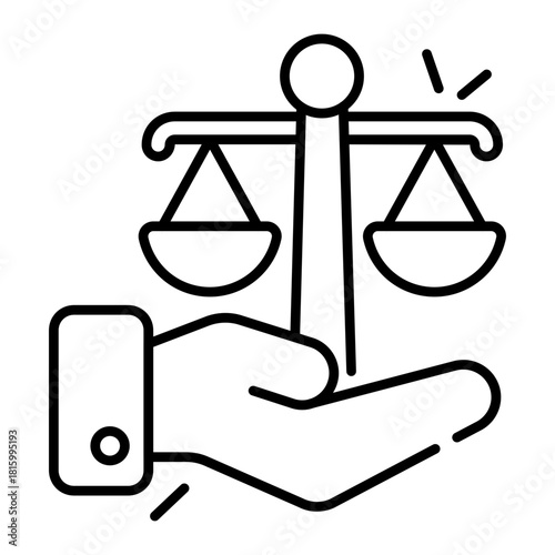 Unique design icon of justice care 