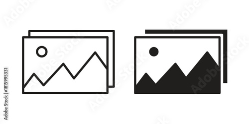 Image icons in different style, sign or symbol, suitable for apps and websites