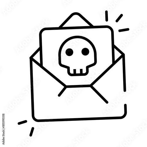 Editable design icon of email hacking