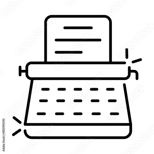 linear design icon of typewriter 