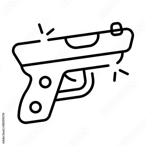 A colored design icon of gun