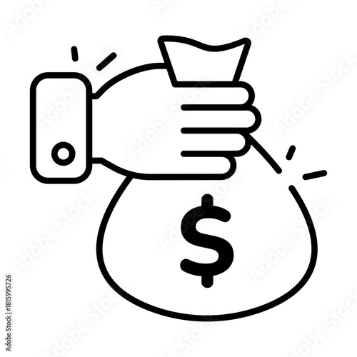 Modern design icon of money bag