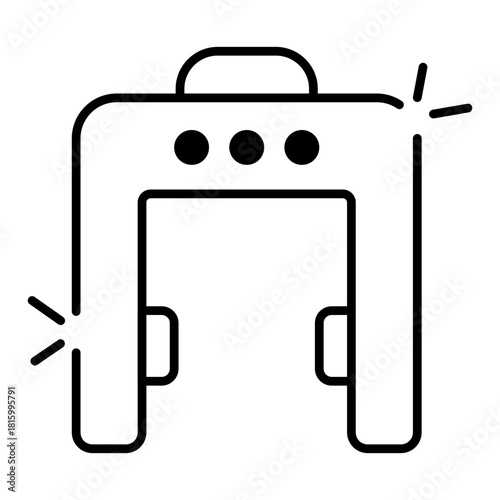 Editable design icon of security checking door