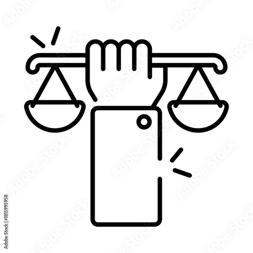 Unique design icon of justice 
